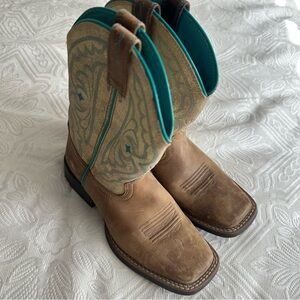 Ariat Children Girls Quickdraw Gold Cowboy Boots